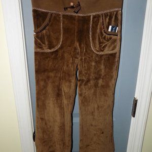 Faded Glory Brown Velour Pants Size 6/6X (S) Girls